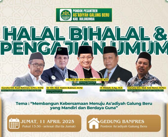 Halal Bihalal As’adiyah Galung Beru, Hadirkan Ketua NU Bulukumba sebagai Pembawa Hikmah
