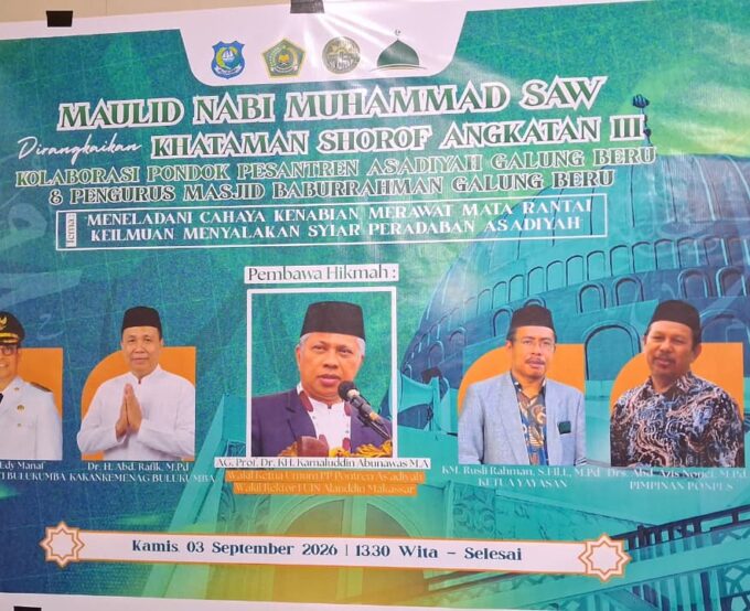 Maulid As’adiyah Galung Beru Bakal Dihadiri Wakil Bupati, Prof. Kamaluddin Abunawas Bawa Hikmah